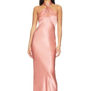 Shona Joy La Lune High Neck Twist Maxi Dress in Antique Rose Size 10